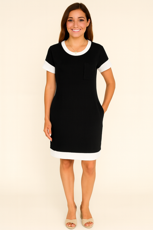 'Victoria' Short Sleeve Mini Dress - Celes Fashion